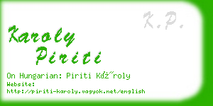 karoly piriti business card